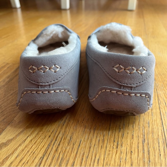 UGG Ansley suede light grey moccasin style loafers - Picture 3 of 8